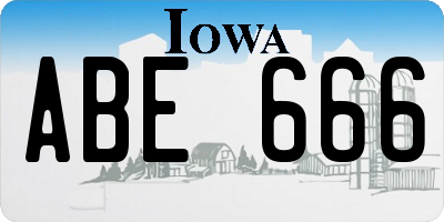 IA license plate ABE666