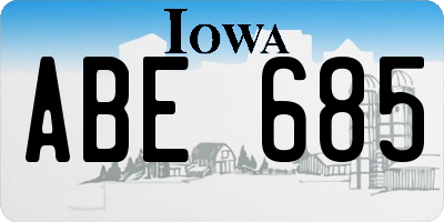 IA license plate ABE685