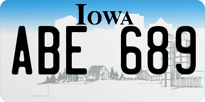 IA license plate ABE689