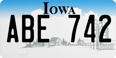 IA license plate ABE742