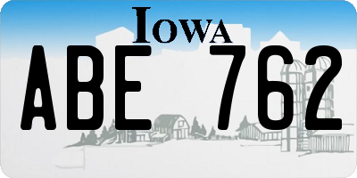 IA license plate ABE762