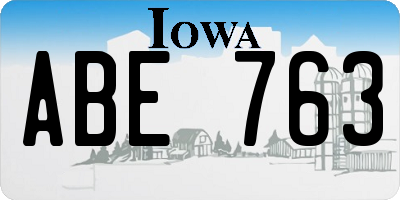 IA license plate ABE763