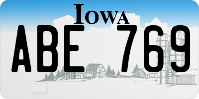 IA license plate ABE769