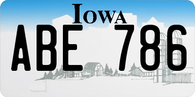 IA license plate ABE786