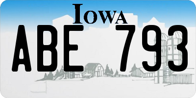 IA license plate ABE793