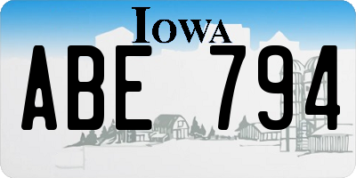 IA license plate ABE794