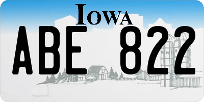 IA license plate ABE822