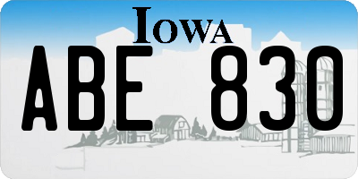 IA license plate ABE830