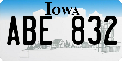 IA license plate ABE832