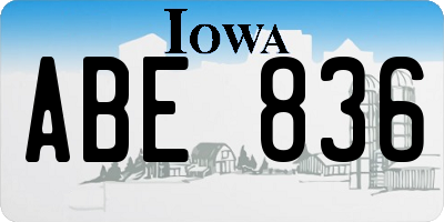 IA license plate ABE836