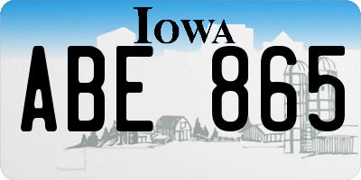 IA license plate ABE865
