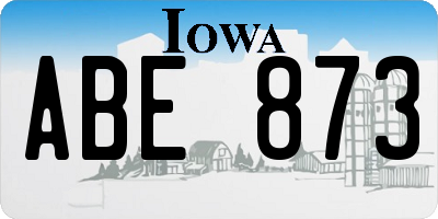 IA license plate ABE873