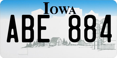 IA license plate ABE884