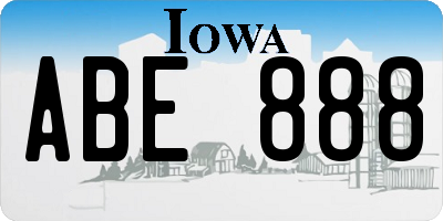 IA license plate ABE888