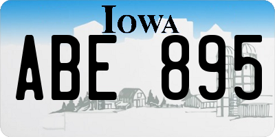 IA license plate ABE895