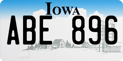 IA license plate ABE896
