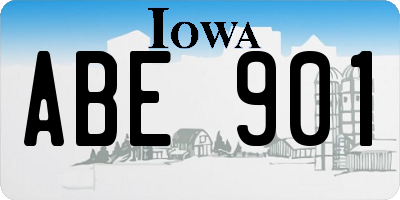IA license plate ABE901