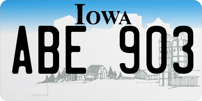 IA license plate ABE903