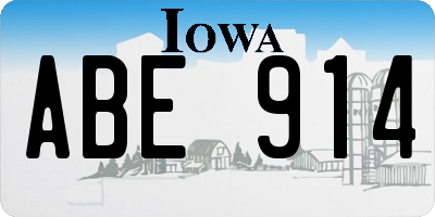 IA license plate ABE914