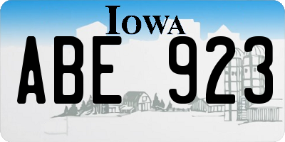 IA license plate ABE923