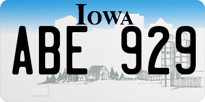 IA license plate ABE929