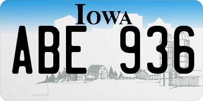 IA license plate ABE936