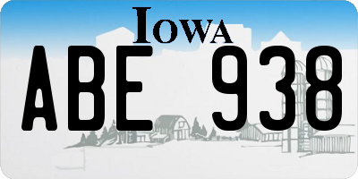 IA license plate ABE938