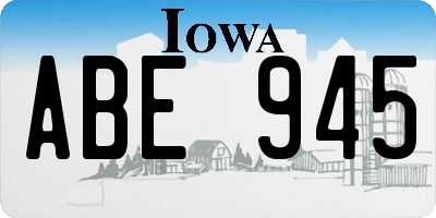 IA license plate ABE945