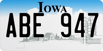 IA license plate ABE947