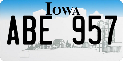 IA license plate ABE957