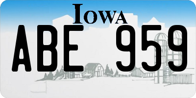 IA license plate ABE959