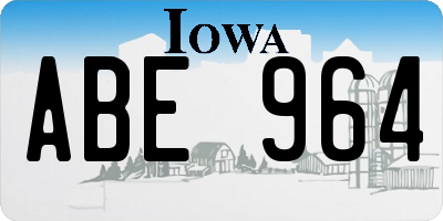 IA license plate ABE964