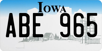 IA license plate ABE965