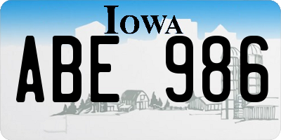 IA license plate ABE986