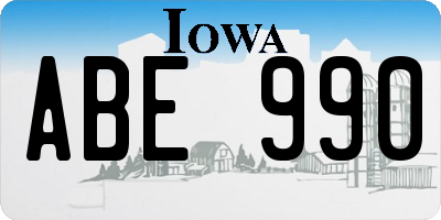 IA license plate ABE990