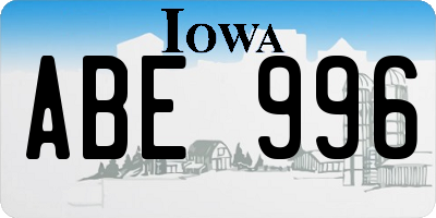 IA license plate ABE996