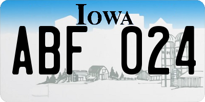 IA license plate ABF024