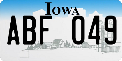 IA license plate ABF049