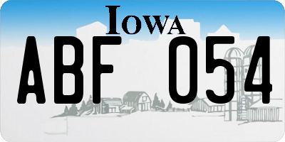 IA license plate ABF054