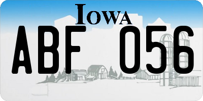 IA license plate ABF056