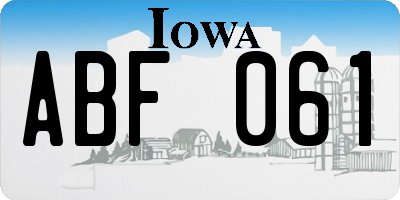 IA license plate ABF061