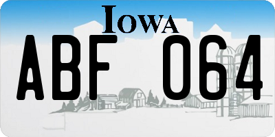 IA license plate ABF064