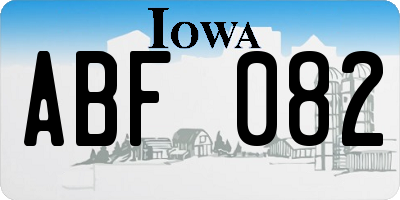 IA license plate ABF082