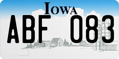 IA license plate ABF083