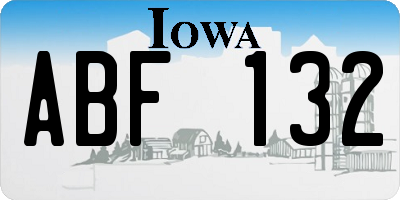 IA license plate ABF132