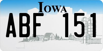 IA license plate ABF151