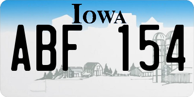 IA license plate ABF154