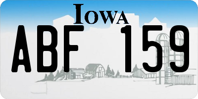 IA license plate ABF159