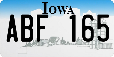 IA license plate ABF165