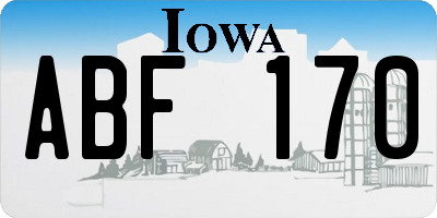 IA license plate ABF170